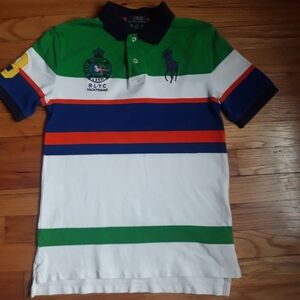 Boys Polo by Ralph Lauren Kids Multi Short Sleeved Shirt Medium (10-12)